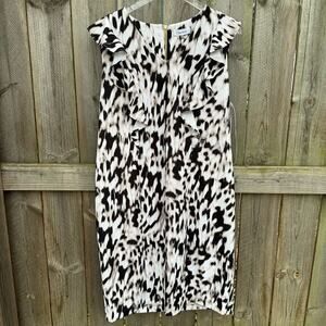 Calvin‎ Klein Dress Animal Print Shift Sleeveless Midi Size 14 W NWT Event